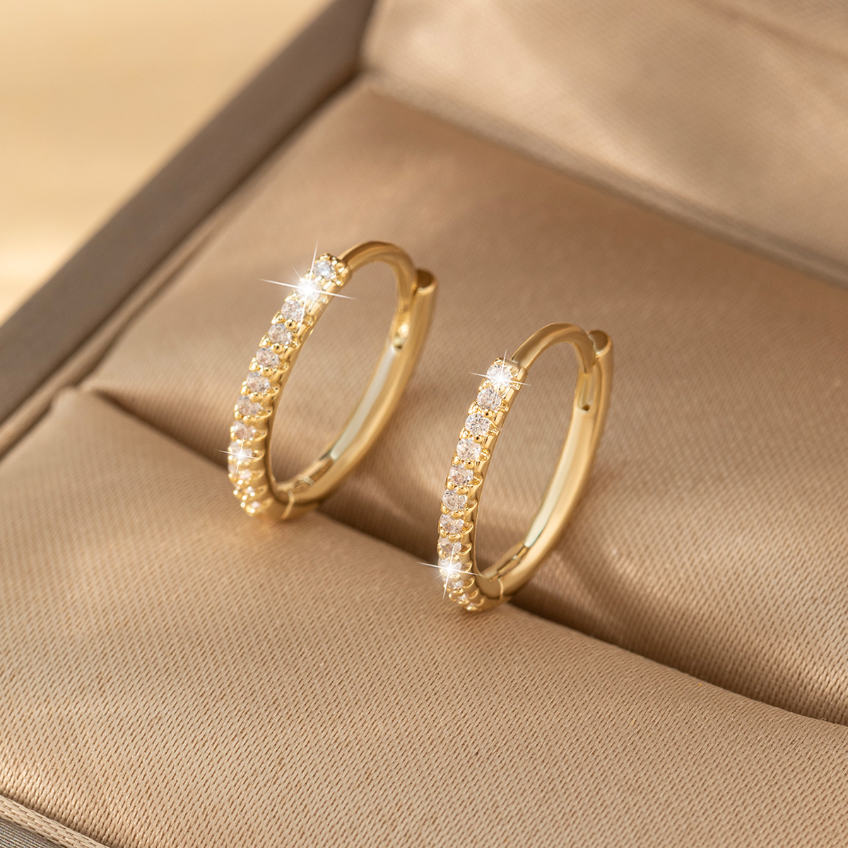 Copper Earrings CZ Nickel Plating for Daily Wear